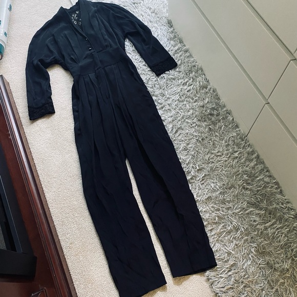 Vintage PG Collections Ginger Bort black lace back Jumpsuit - Picture 4 of 10